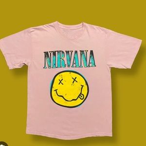 Nirvana Yellow Smiley T-Shirt – Official Band Logo Tee, Unisex Brindle Color | Soft Cotton Music Merch - View #9